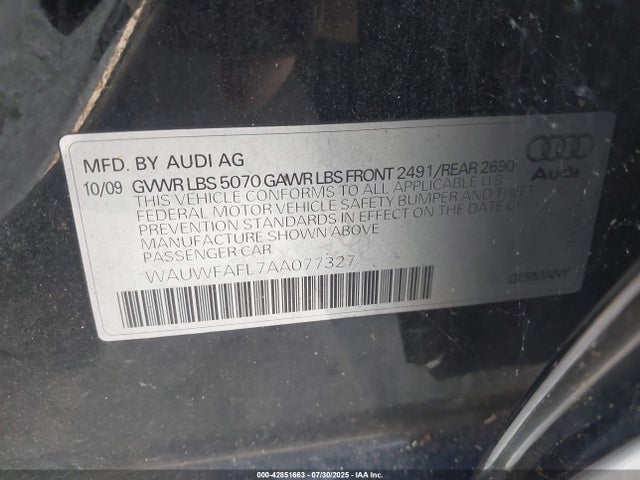 2010 AUDI A4 WAUWFAFL7AA077327 Photo 8