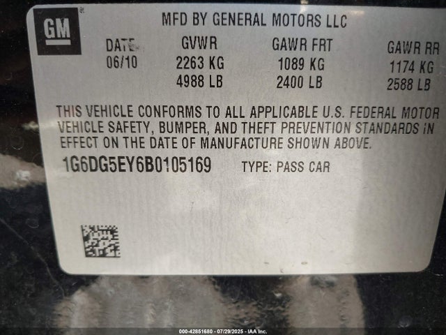 2011 CADILLAC CTS 1G6DG5EY6B0105169 Photo 8