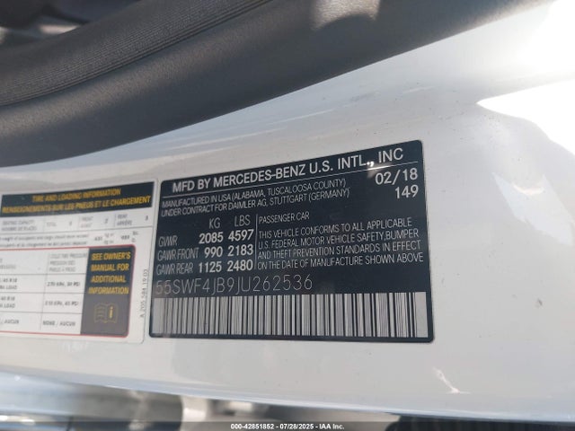 55SWF4JB9JU262536 Mercedes-Benz m274