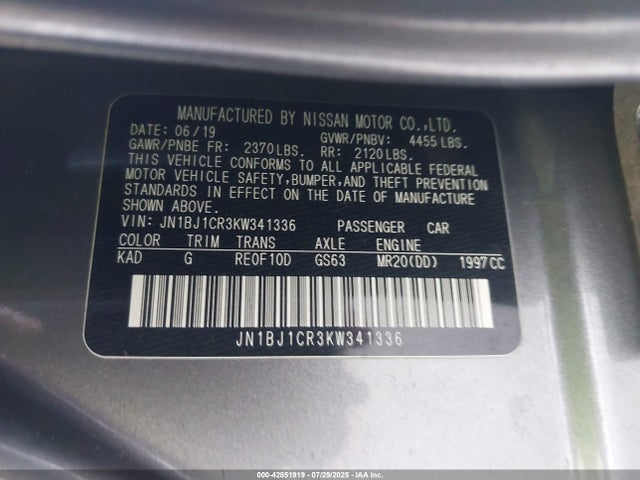 JN1BJ1CR3KW341336 Nissan 2019