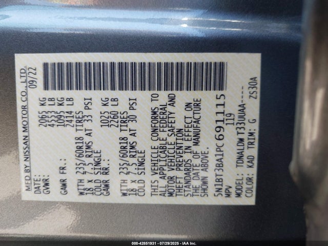 Nissan 2023 2023 5N1BT3BA1PC691115 Image 9