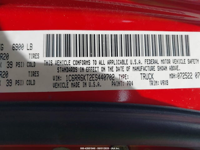RAM 1500 2014 1C6RR6KT2ES440702 Image 9