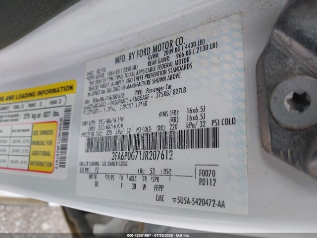 Ford 2018 2018 3FA6P0G71JR207612 Image 9