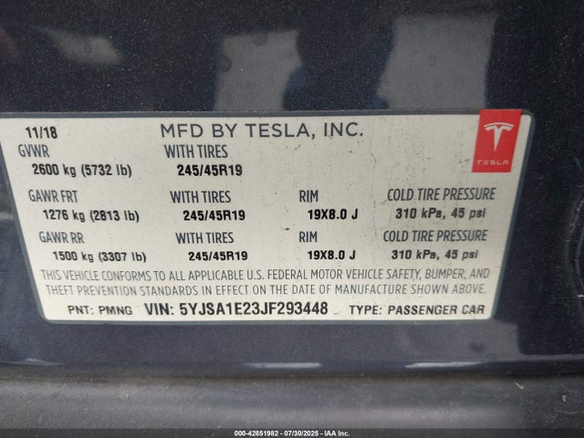 2018 TESLA MODEL S 5YJSA1E23JF293448 Photo 8