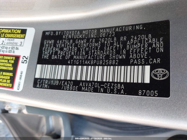 4T1G11AK8PU825882 Toyota a25a-fks