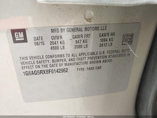 2015 CADILLAC ATS 1G6AG5RX8F0142962 Photo 8