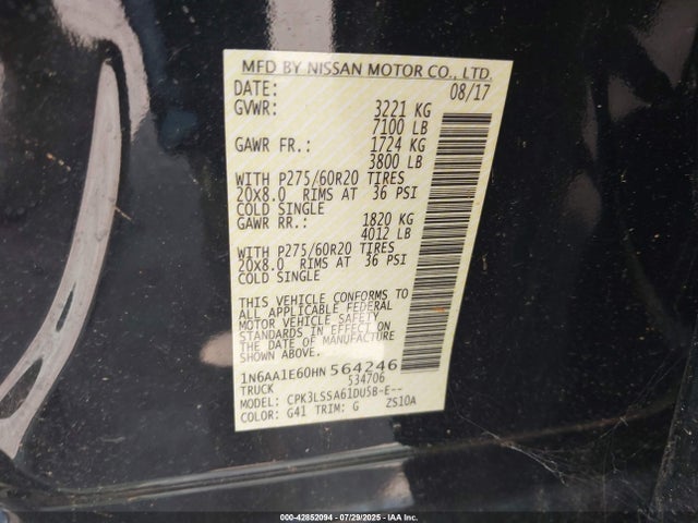 1N6AA1E60HN564246 Nissan Titan