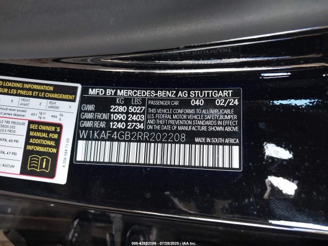 W1KAF4GB2RR202208 Mercedes-Benz m254