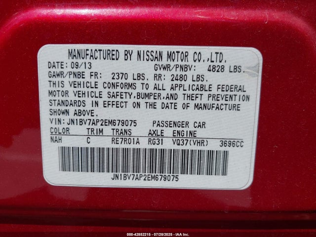 JN1BV7AP2EM679075 Infiniti 2014