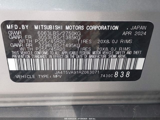 2024 MITSUBISHI OUTLANDER PHEV JA4T5VA91RZ063071 Photo 8
