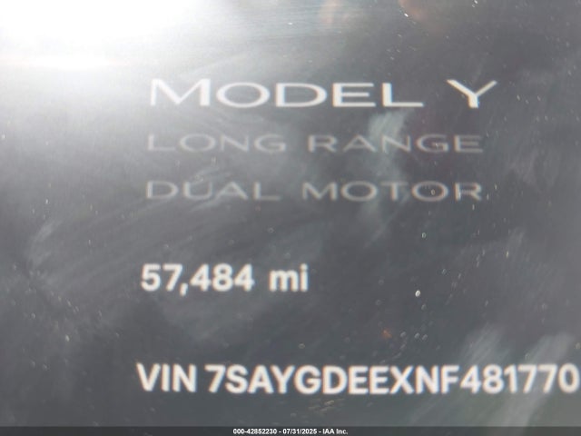 7SAYGDEEXNF481770 Tesla Model Y