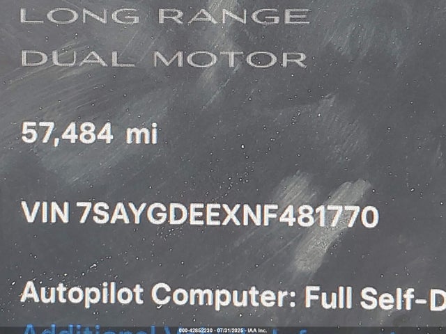 2022 TESLA MODEL Y 7SAYGDEEXNF481770 Photo 8