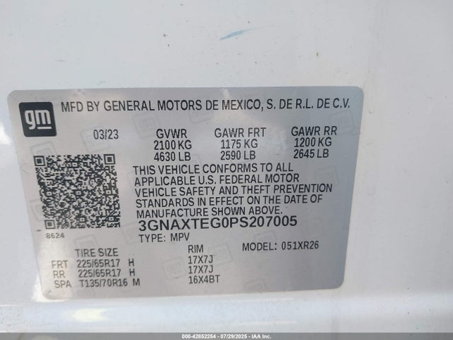 3GNAXTEG0PS207005 Chevrolet lsd