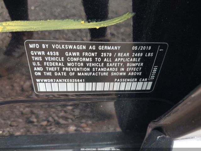 2019 VOLKSWAGEN ARTEON WVWDR7AN7KE025641 Photo 8