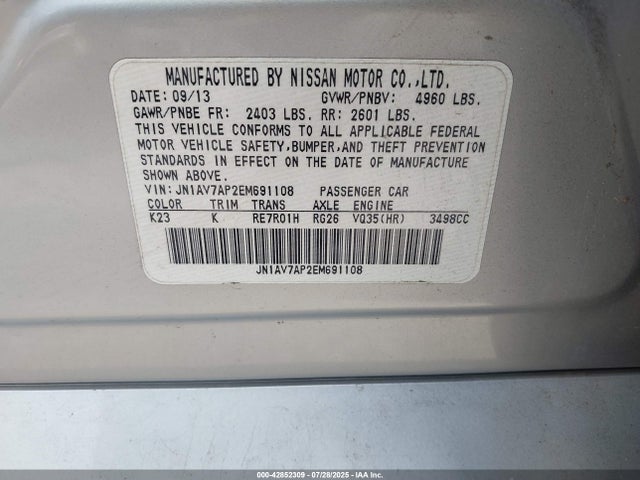 Infiniti 2014 2014 JN1AV7AP2EM691108 Image 9