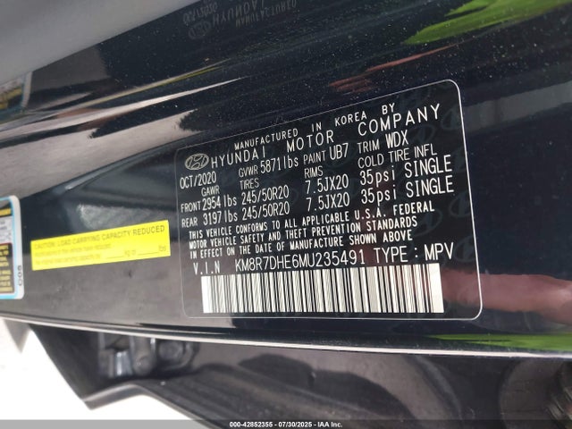 KM8R7DHE6MU235491 Hyundai gdi lambda ii