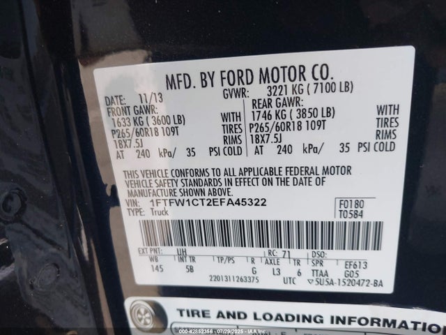 Ford 2014 2014 1FTFW1CT2EFA45322 Image 9