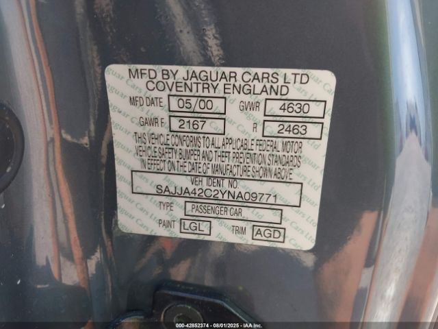 2000 JAGUAR XK8 SAJJA42C2YNA09771 Photo 8