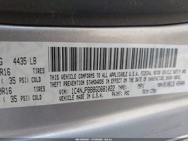 1C4NJPBB8GD681022 Jeep Patriot