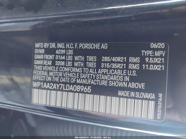 2020 PORSCHE CAYENNE WP1AA2AY7LDA08965 Photo 8