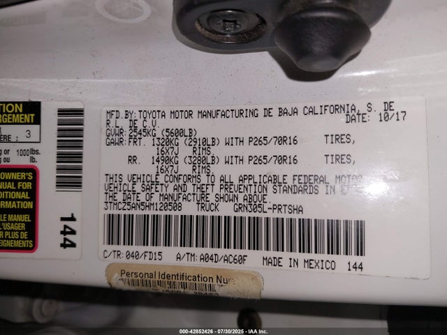 3TMCZ5AN5HM120508 Toyota 2gr-fks