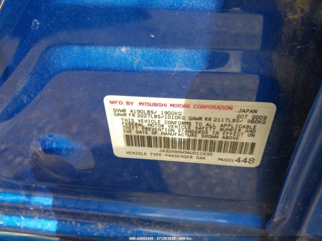 2010 MITSUBISHI LANCER SPORTBACK JA32X8HW3AU015435 Photo 8