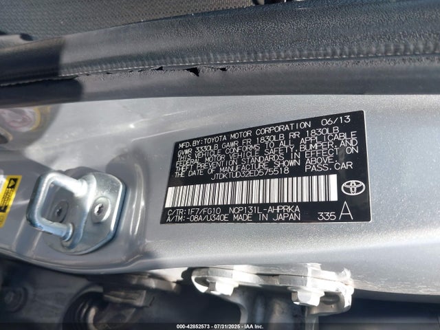 JTDKTUD32ED575518 Toyota 1nz-fe
