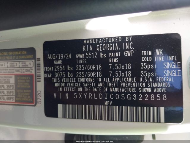 2025 KIA SORENTO 5XYRLDJC0SG322858 Photo 8