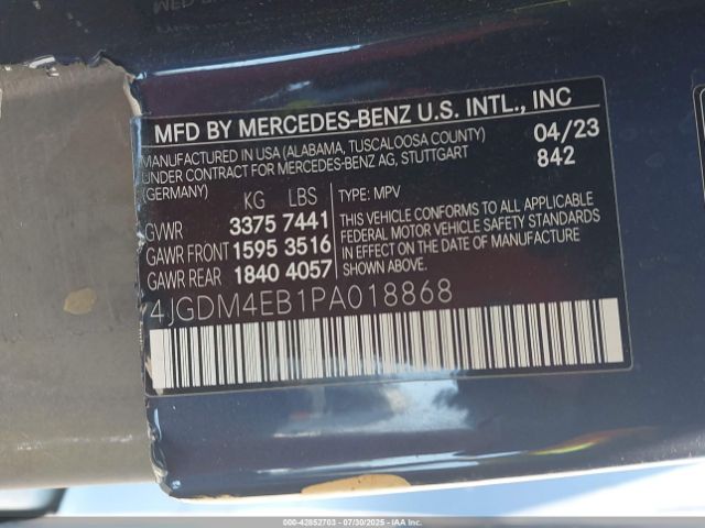 2023 MERCEDES-BENZ EQS 580 SUV 4JGDM4EB1PA018868 Photo 8