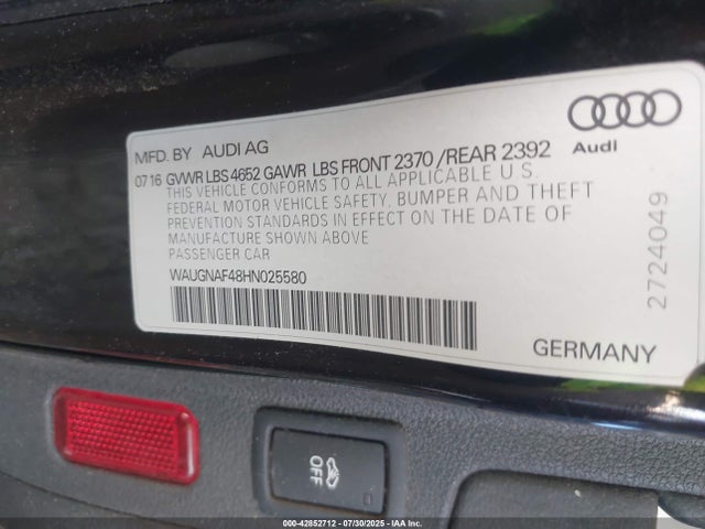 2017 AUDI A4 WAUGNAF48HN025580 Photo 8