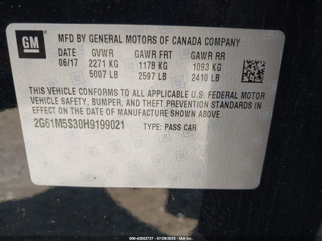 2017 CADILLAC XTS 2G61M5S30H9199021 Photo 8