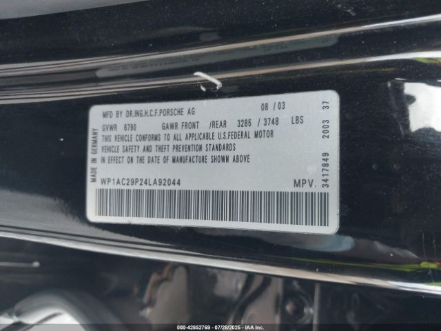 2004 PORSCHE CAYENNE WP1AC29P24LA92044 Photo 8