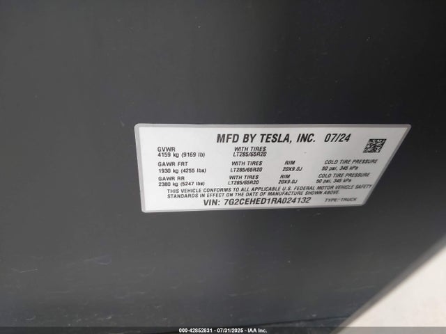 2024 TESLA CYBERTRUCK 7G2CEHED1RA024132 Photo 8