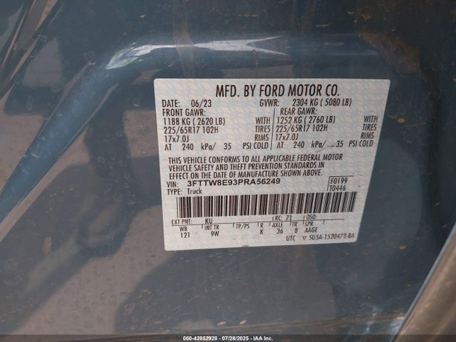 Ford 2023 2023 3FTTW8E93PRA56249 Image 9