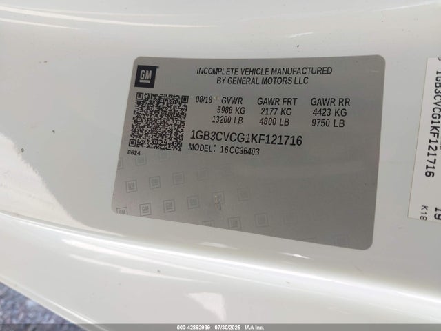 1GB3CVCG1KF121716 Chevrolet Silverado 3500hd Chassis Wt
