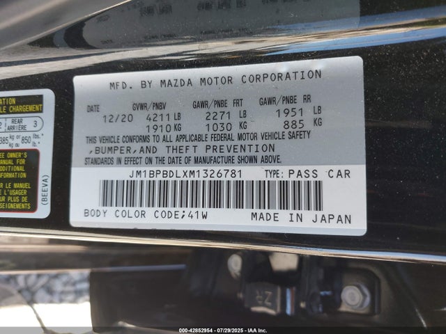 JM1BPBDLXM1326781 Mazda py
