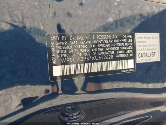 1999 PORSCHE BOXSTER WP0CA2987XU622628 Photo 8