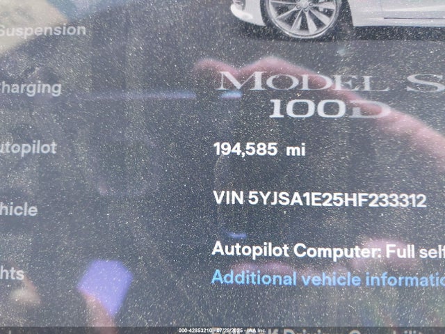 5YJSA1E25HF233312 Tesla MODEL S
