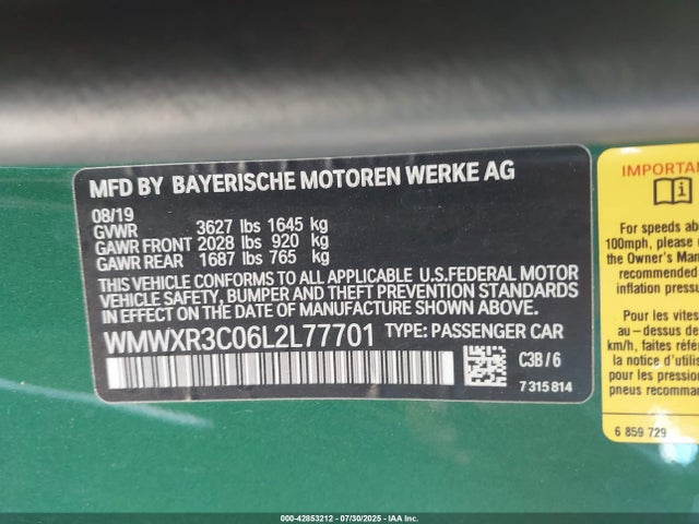 WMWXR3C06L2L77701 Mini Hardtop