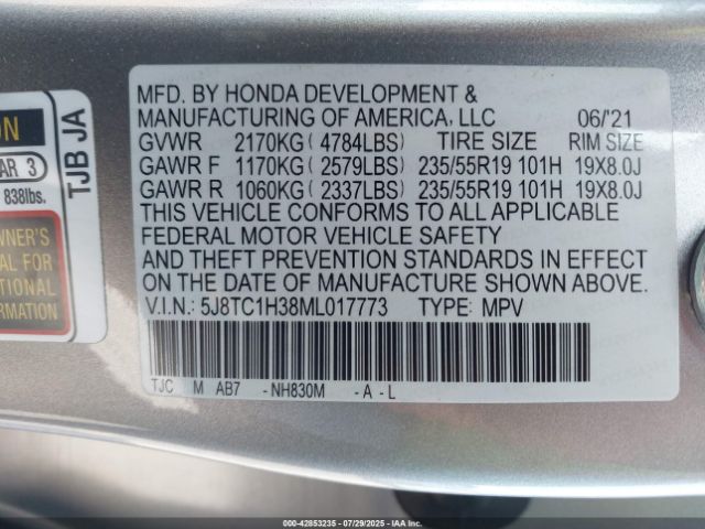 2021 ACURA RDX 5J8TC1H38ML017773 Photo 8