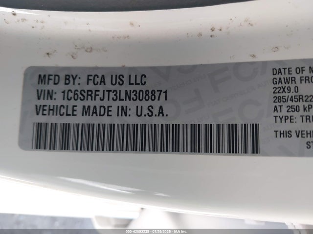 RAM 1500 2020 1C6SRFJT3LN308871 Image 9