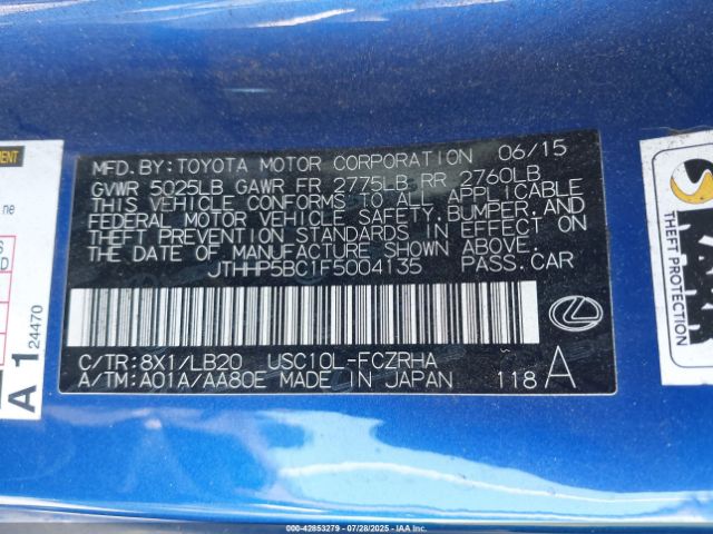 2015 LEXUS RC F JTHHP5BC1F5004135 Photo 8