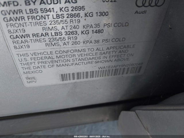 2022 AUDI Q5 WA1E2AFY9N2080049 Photo 8