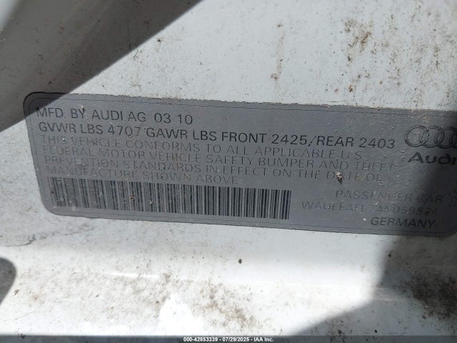 2010 AUDI A4 WAUEFAFL7AN059821 Photo 8
