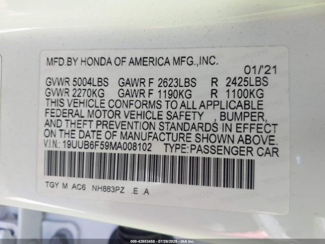 2021 ACURA TLX 19UUB6F59MA008102 Photo 8