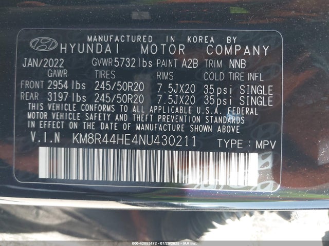 Hyundai gdi lambda ii 2022 KM8R44HE4NU430211 Image 9
