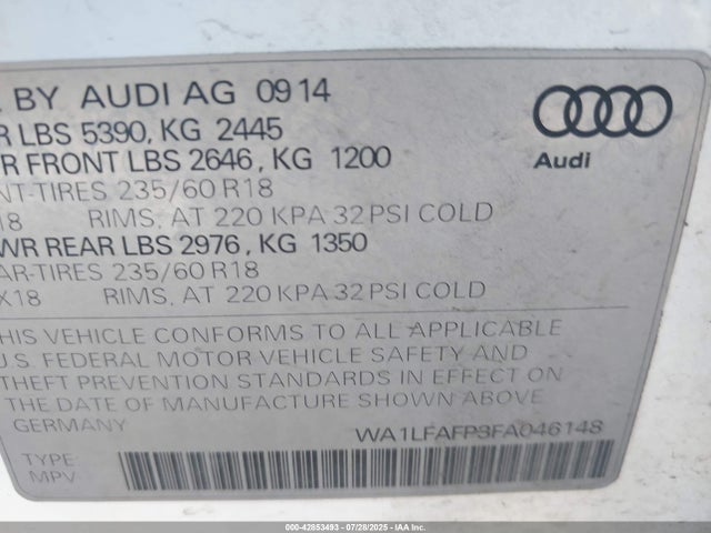 2015 AUDI Q5 WA1LFAFP3FA046148 Photo 8