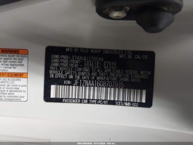 JF1ZNAA16G8707935 Scion fa20