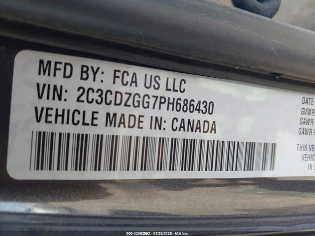 Dodge Challenger 2023 2C3CDZGG7PH686430 Image 9