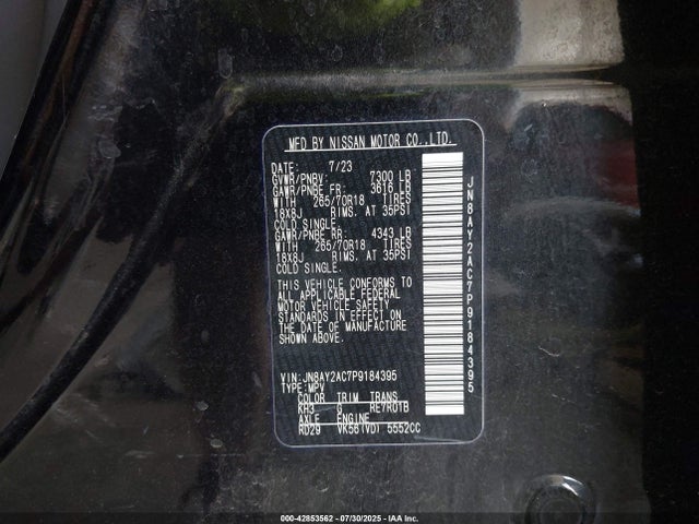JN8AY2AC7P9184395 Nissan 2023